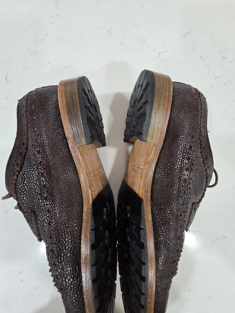 Billy Reid Pebble Grain Wingtip Shoes